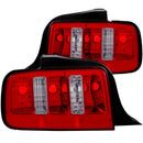 ANZO 2005-2009 Ford Mustang Taillights Red/Clear - 2010 Style - anz221166