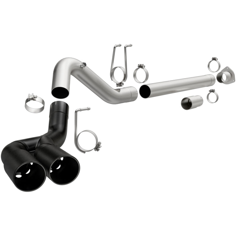 MagnaFlow 08-18 Ford F-250/F-350/F-450 4.6L/6.7 DPF-Back Black 4in Dual Single Rear Exit - mag17068