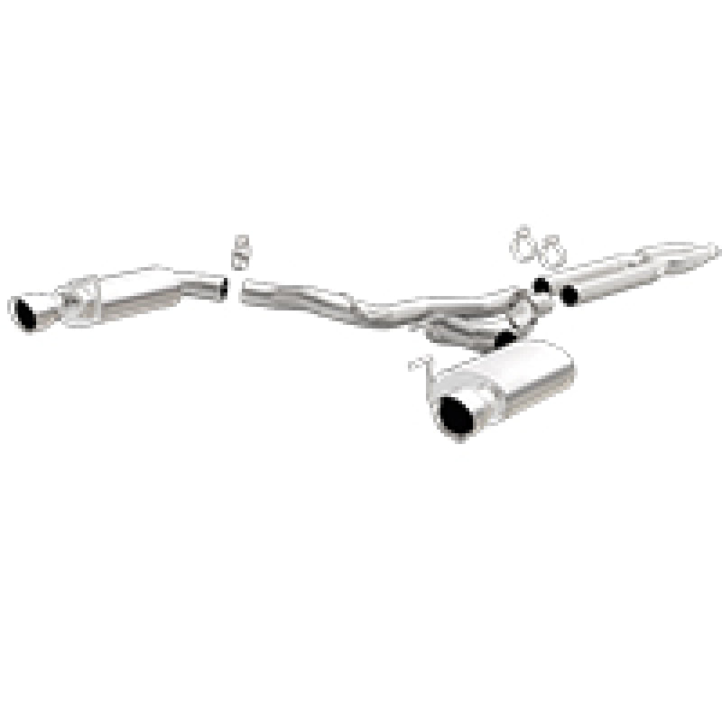 MagnaFlow Cat Back, SS, 3in, Street, Dual Split Polished 4.5in Tips 2015 Ford Mustang GT V8 5.0L - mag19100