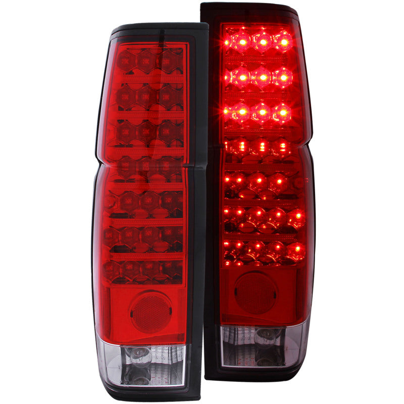 ANZO 1986-1997 Nissan Hardbody LED Taillights Red/Clear - anz311034