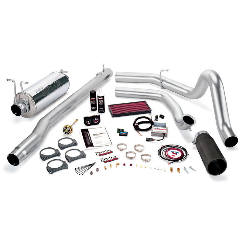 Banks Power 99.5 Ford 7.3L F250/350 Auto Stinger System - SS Single Exhaust w/ Black Tip - gbe47531-B