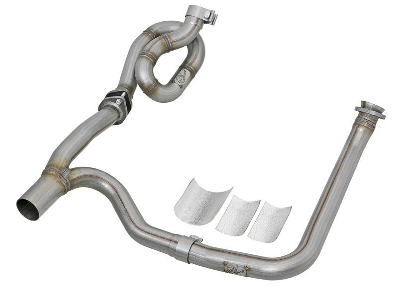 aFe POWER Twisted Steel Y-Pipe w/ Loop Relocation Pipe 12-18 Jeep Wrangler (JK) V6 3.6L - afe48-46207-PK