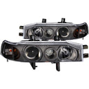 ANZO 1990-1993 Honda Accord Projector Headlights w/ Halo Black 1pc - anz121048