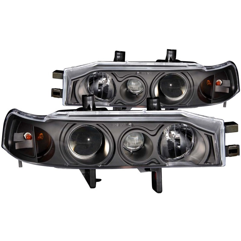 ANZO 1990-1993 Honda Accord Projector Headlights w/ Halo Black 1pc - anz121048