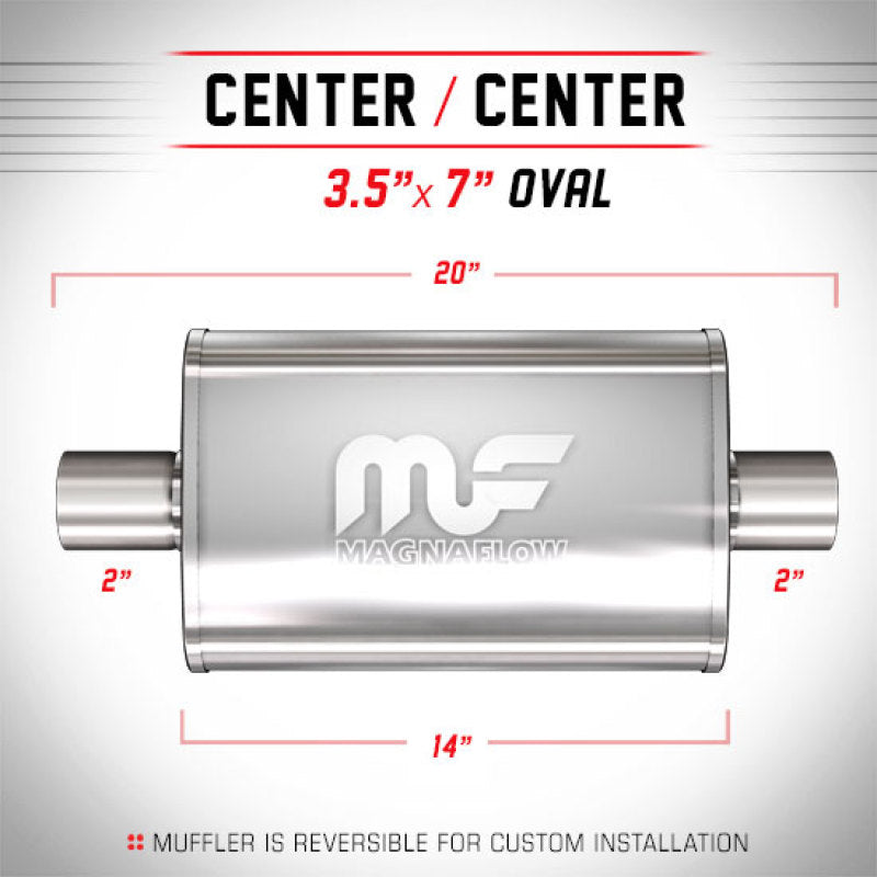 MagnaFlow Muffler Mag SS 14X3.5X7 2/2 C/C - mag11114