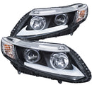 ANZO 2012-2015 Honda Civic Projector Headlights w/ U-Bar Chrome - anz121478