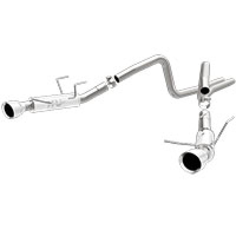 Magnaflow 2014 Ford Mustang V6 3.7L Comp Series Dual Split Rear Polished Stainless C/B Perf Exhaust - mag15245