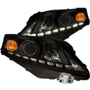 ANZO 2010-2012 Lexus Rx350 Projector Headlights w/ U-Bar Black - anz111322
