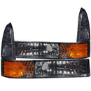 ANZO 2000-2004 Ford Excursion Euro Parking Lights Smoke w/ Amber Reflector - anz511041