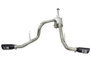 aFe MACHForce XP Exhaust 3in SS Dual Side Exit CB w/ Black Tips 11-14 Ford F150 EcoBoost V6-3.5L TT - afe49-43056-B