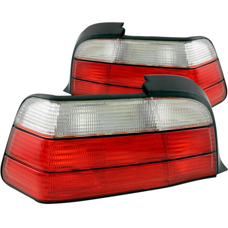 ANZO 1992-1998 BMW 3 Series E36 Taillights Red/Clear - anz221215