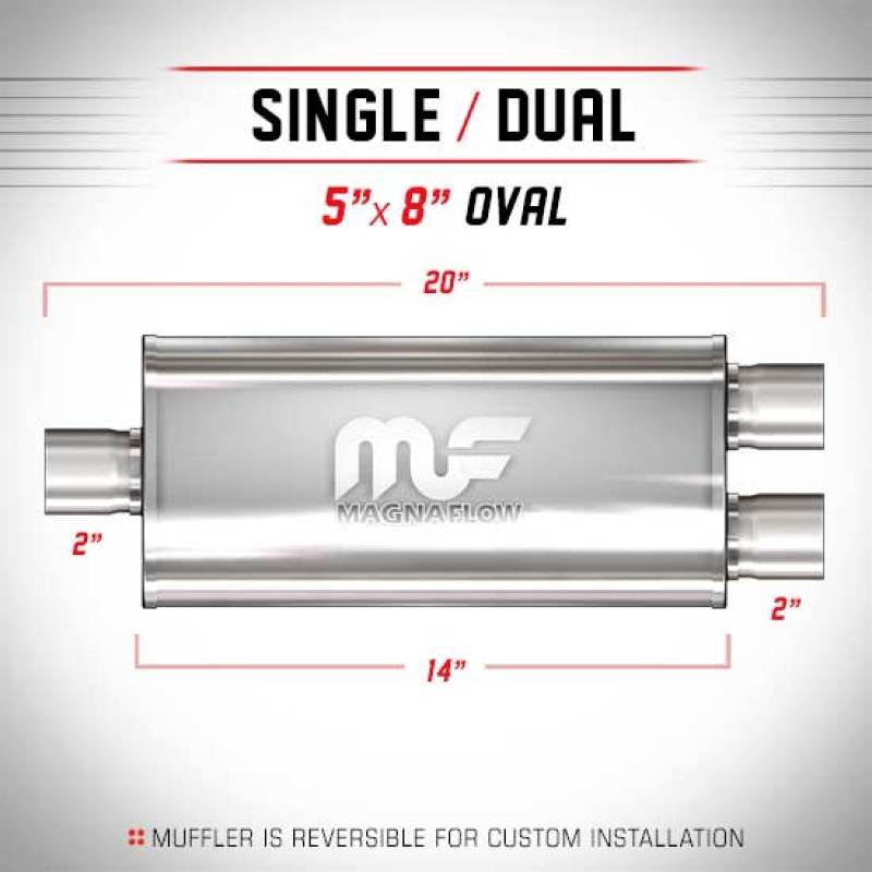 MagnaFlow Muffler Mag SS 14X5X8 2inch X 2inch S/D - mag14222