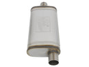 aFe MACHForce XP SS Muffler 2.5in Center Inlet / 2.5in Offset Outlet 18in L x 9in W x4in H Body - afe49M00019