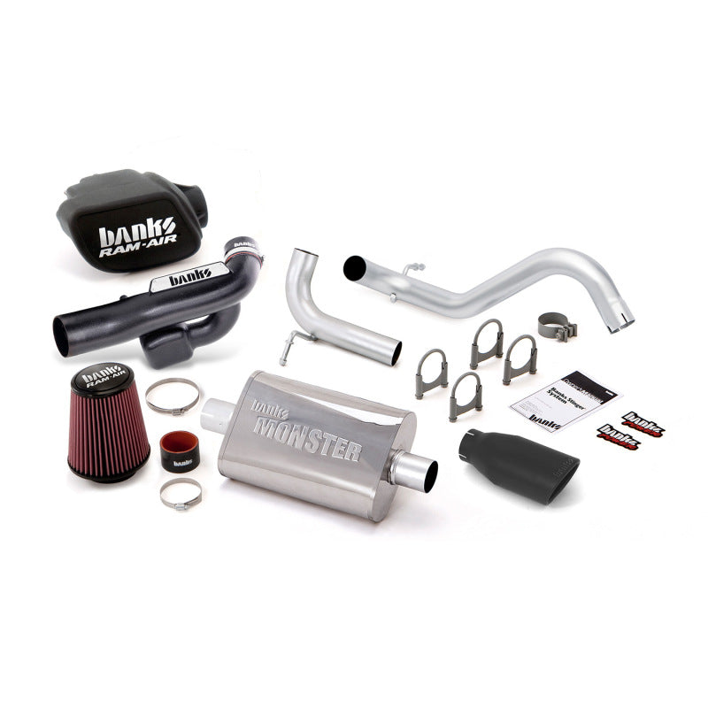 Banks Power 12-15 Jeep 3.6L Wrangler (All) 2dr Stinger Sys (no AutoMind) - SS Single Exh w/ Blk Tip - gbe51344-B