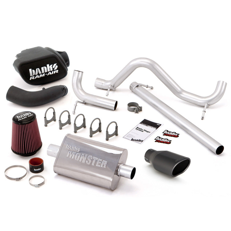 Banks Power 07-11 Jeep 3.8L Wrangler - 2dr Stinger Sys (no AutoMind) - SS Single Exh w/ Black Tip - gbe51338-B