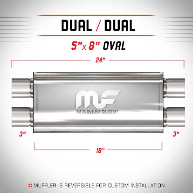 MagnaFlow Muffler Mag SS 24X5X8 3/3X3/3 D/D - mag12469