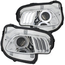 ANZO 2014-2016 Jeep Cherokee Projector Headlights Chrome clear w/ white and Red - anz111354