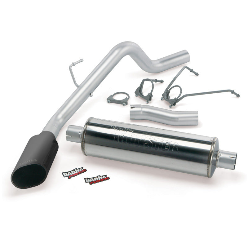 Banks Power 02-03 Dodge 4.7L 1500-CCSB Monster Exhaust System - SS Single Exhaust w/ Black Tip - gbe48575-B