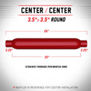 MagnaFlow Muffler Red Pack Series Glasspack 3.5in Rd 22in Body Length 2.25in/2.25in Inlet/Outlet - mag13135
