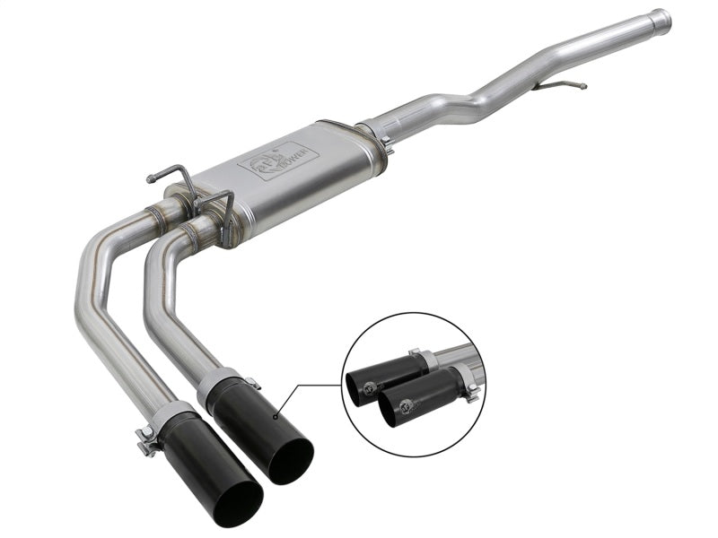 aFe Rebel Series 3in to 2.5in 409 SS Cat-Back Exhaust w/ Black Tips 09-18 GM Silverado/Sierra 5.4L - afe49-44098-B