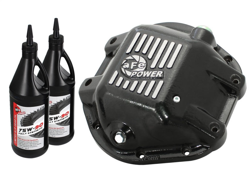 aFe Power Differential Cover Machined Pro Series 97-15 Jeep Dana 44 w/ 75W-90 Gear Oil 2 QT - afe46-70162-WL