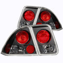 ANZO 2001-2004 Honda Civic Taillights Black - anz221048