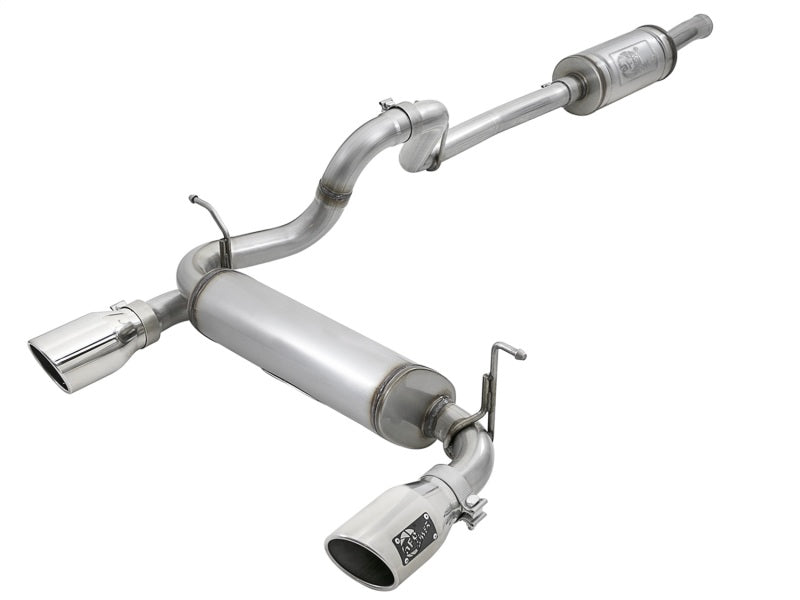 aFe Rebel Series 2.5in 409 SS Cat-Back Exhaust w/ Polished Tips 2018+ Jeep Wrangler (JL) V6 3.6L - afe49-48066-P