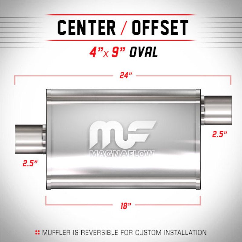 MagnaFlow Muffler Mag SS 18X4X9 2.5/2.5 O/C - mag11256