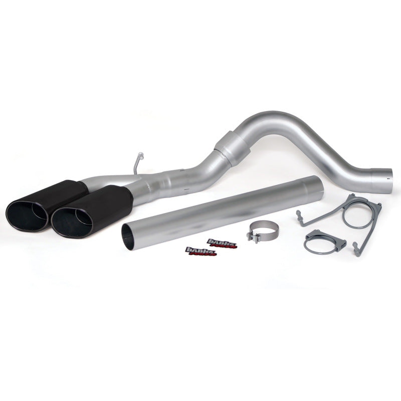 Banks Power 07-10 Dodge 6.7L SCLB & CCLB Monster Exhaust Sys - SS Single-Dual Exhaust w/ Black Tips - gbe49766-B