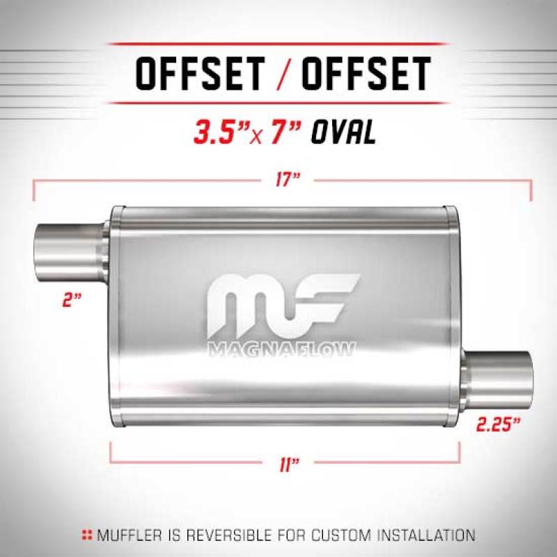 MagnaFlow Muffler Mag SS 11X3.5X7 2/2.25 O/O - mag11132