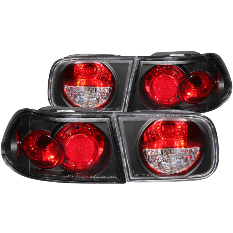 ANZO 1992-1995 Honda Civic Taillights Black - anz221056