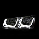 ANZO 2003-2006 Chevrolet Silverado 1500 Projector Headlights w/ U-Bar Chrome - anz111313
