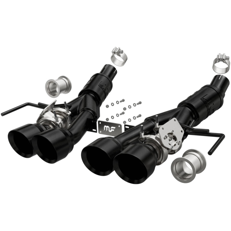 MagnaFlow 14-18 Chevrolet Corvette V8 6.2LGAS Competition Axle Back w/ Quad Black Tips - mag19380