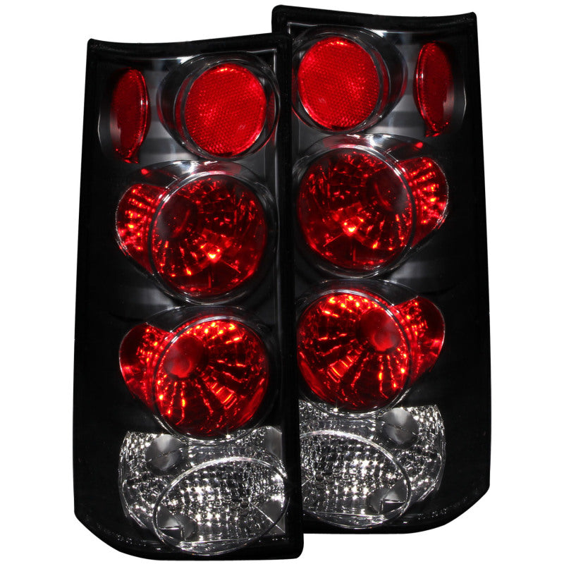 ANZO 1996-2002 Gmc Savana Taillights Black - anz211148