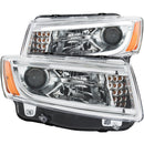 ANZO 2014-2015 Jeep Grand Cherokee Projector Headlights w/ Plank Style Design Chrome - anz111328