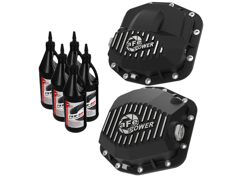 aFe Pro Series Front and Rear Diff Cover Kit w/ Oil 2018+ Jeep Wrangler (JL) V6 3.6L (Dana M220) - afe46-7100AB