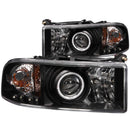 ANZO 1994-2001 Dodge Ram Projector Headlights w/ Halo Black - anz111065