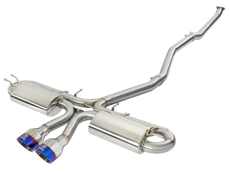 aFe Takeda 3in 304 SS Cat-Back Exhaust System w/ Blue Tips 2017 Honda Civic Si I4 1.5L (t) - afe49-36618-L