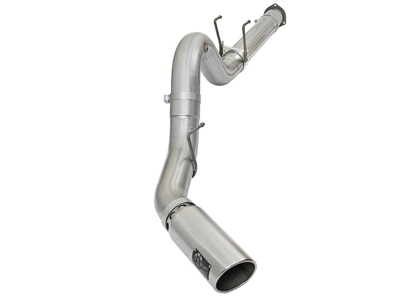 aFe ATLAS 5in DPF-Back Alum Steel Exhaust System w/Polished Tip 2017 Ford Diesel Trucks V8-6.7L (td) - afe49-03090-P