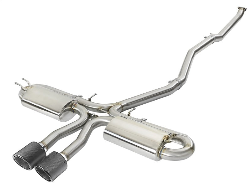 aFe Takeda 3in 304 SS Cat-Back Exhaust System w/Carbon Fiber Tips 17+ Honda Civic Si (4dr) I4 1.5L - afe49-36621-C