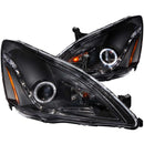 ANZO 2003-2007 Honda Accord Projector Headlights w/ Halo Black (R8 Style) - anz121337