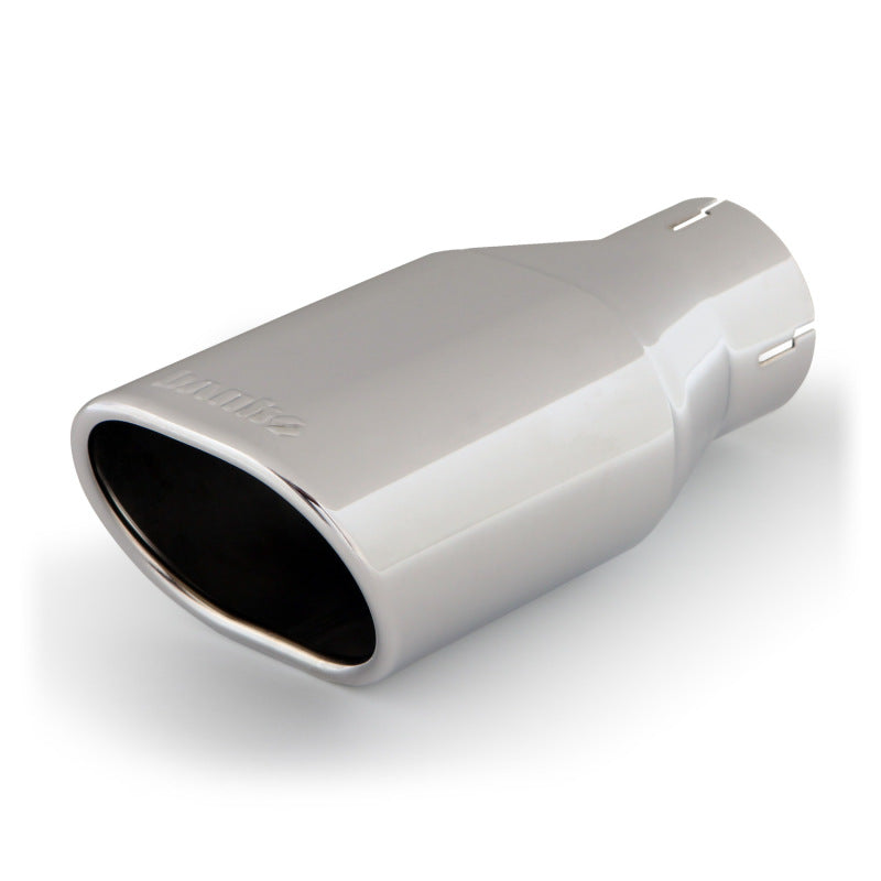 Banks Power Tailpipe Tip Kit - SS Obround Angle Cut - Chrome - 2.5in Tube 3.13in X 3.75in X 11in - gbe52900