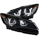 ANZO 2013-2015 Ford Escape Projector Headlights w/ U-Bar Black - anz111324