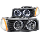ANZO 1999-2006 Gmc Sierra 1500 Projector Headlights w/ Halo Black - anz111192