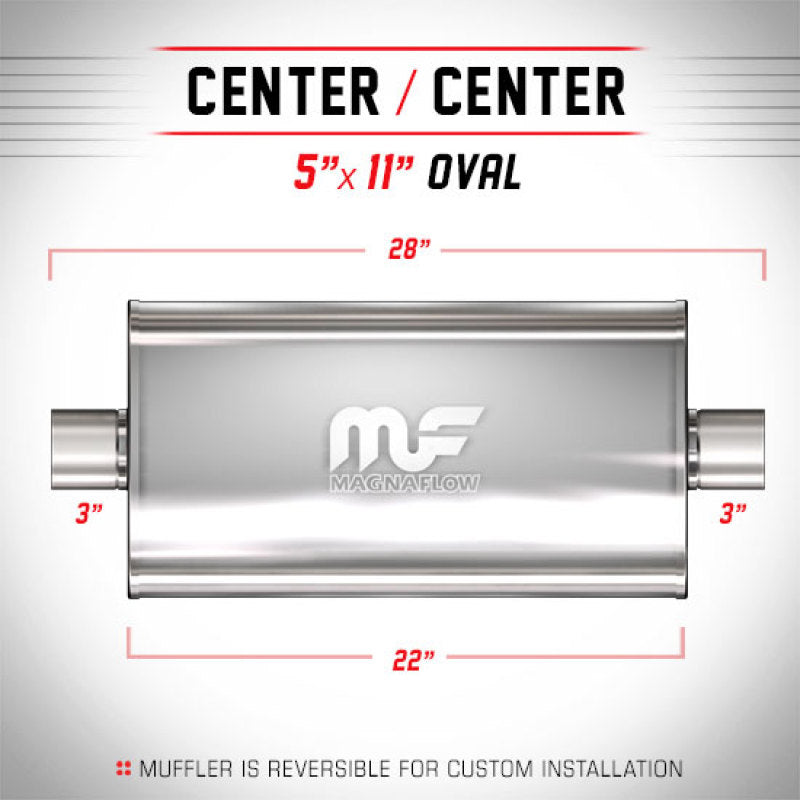 MagnaFlow Muffler Mag SS 22X5X11 3 C/C - mag12579