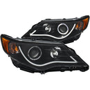 ANZO 2012-2013 Toyota Camry Projector Headlights w/ Halo Black - anz121512