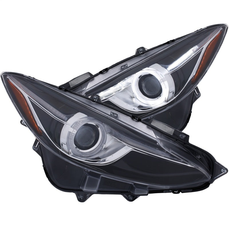 ANZO Projector Headlights With Halo Black w/Amber 14-17 Mazda 3 - anz121522