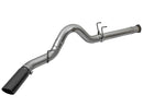 aFe Large Bore-HD 5in DPF Back 409 SS Exhaust System w/Black Tip 2017 Ford Diesel Trucks V8 6.7L(td) - afe49-43090-B