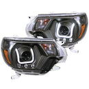 ANZO 2012-2015 Toyota Tacoma Projector Headlights w/ U-Bar Black - anz111290