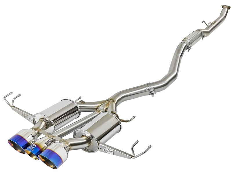 aFe Takeda 3in 304 SS Cat-Back Exhaust w/ Blue Flame Tips 2017+ Honda Civic Type R I4 2.0L (t) - afe49-36616-L